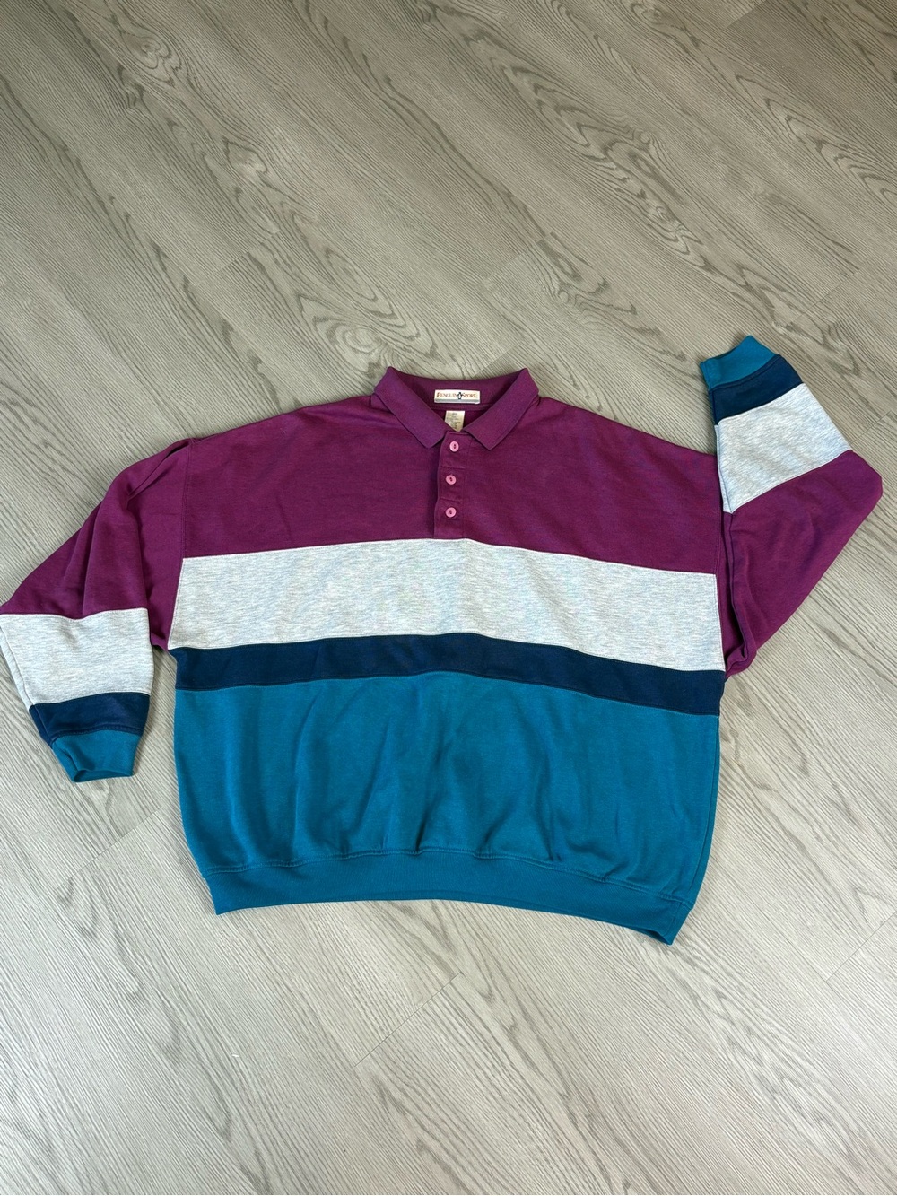 Vintage Penguin Sport Rugby Colorblock Long sleeve